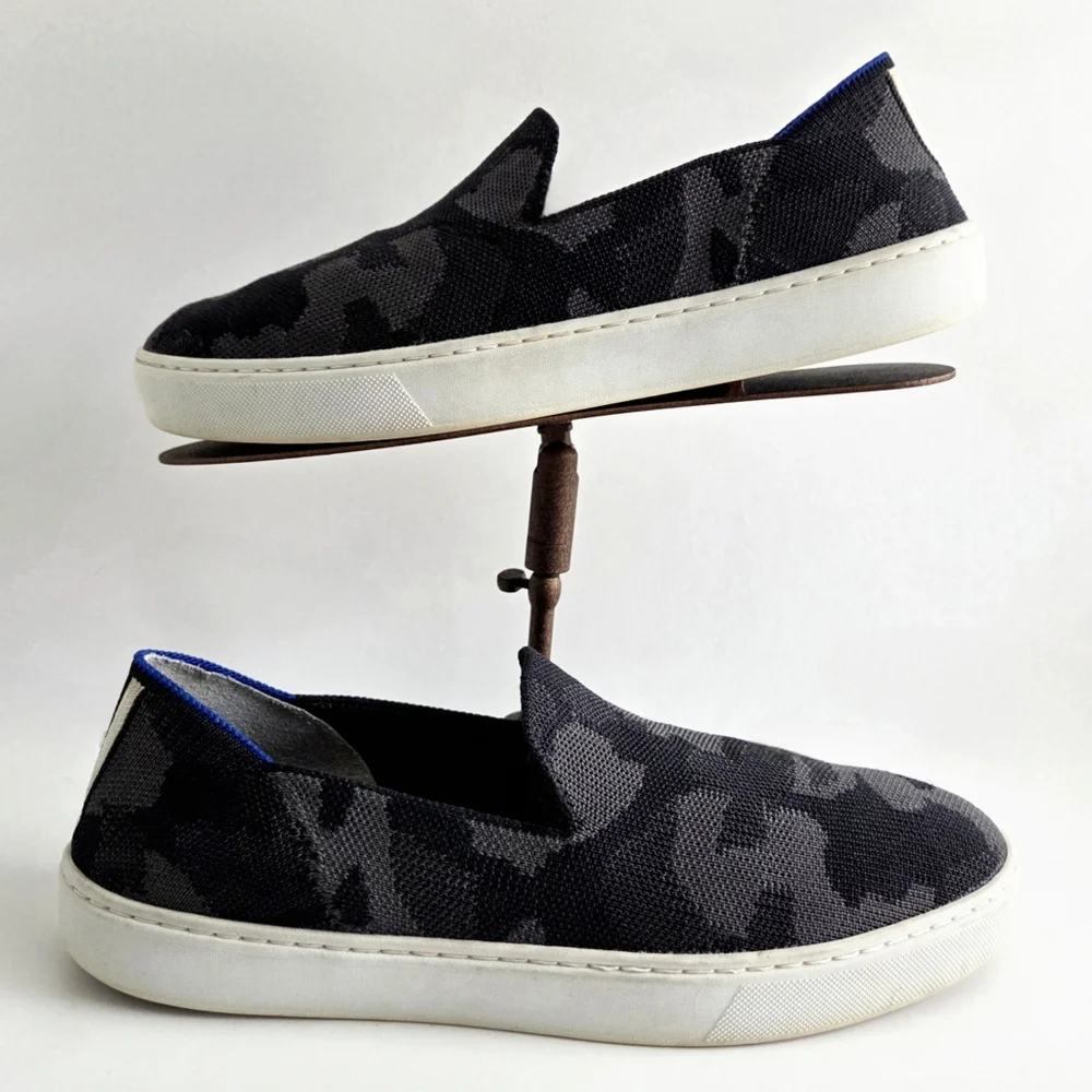 Rothy's Camo Pattern Slip-On Sneakers, Gray & Black  Size 9